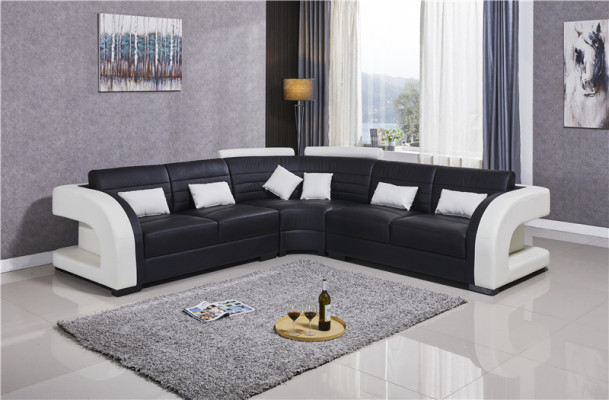 Garnituur hoekbank L-vorm Nieuw Designerbank Bank Hoekbank + Voetenbank Bekleding