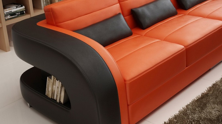 Garnituur hoekbank L-vorm Nieuw Designerbank Bank Hoekbank + Voetenbank Bekleding