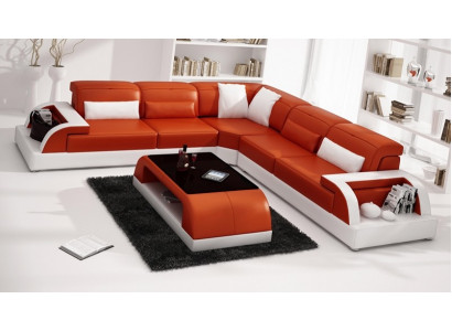 Hoekbank Bank Bank Bekledingwoonlandschap Lederen Hoekbankstel L-vorm Nieuw