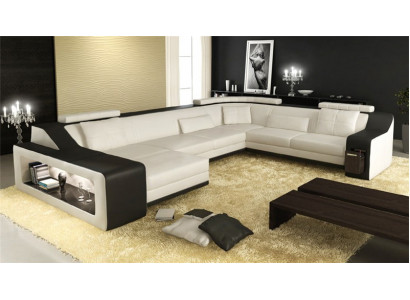 Hoekbank Bank Woonlandschap U-vorm Beklede Bank Leren Bank Sofa's Leren Banken Nieuw