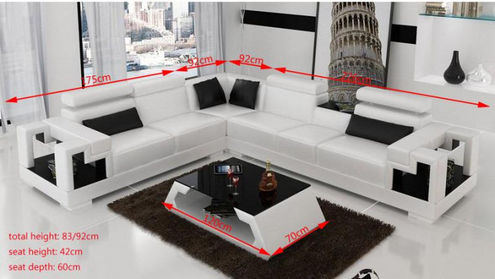 Hoekbank Leer + Salontafel Hoekbank Bankstel Stoffering Meubelset Woonscape Hoek