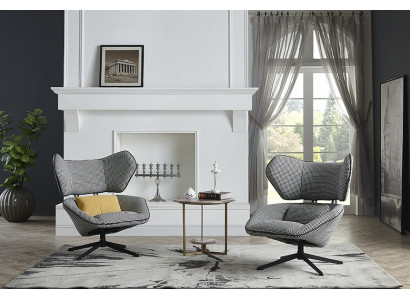 Lounge Luxe Televisie Club Bekleding Zitje Design Stoel Bank Bank Relax Stof