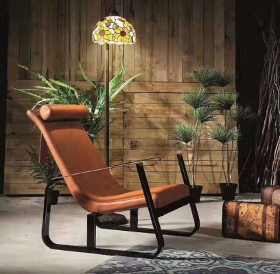 Club Polster Luxus Oor-ontspanningsstoel Ontwerpcouchbank Leren loungestoel