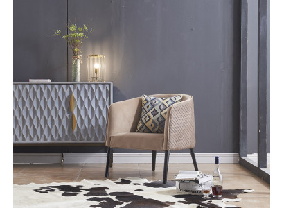 Luxe stoel bekleding cocktail relax lounge clubstoelen meubels ontwerp fauteuil beige