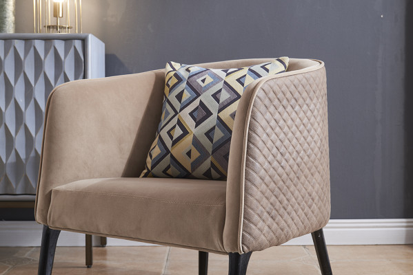 Luxe stoel bekleding cocktail relax lounge clubstoelen meubels ontwerp fauteuil beige