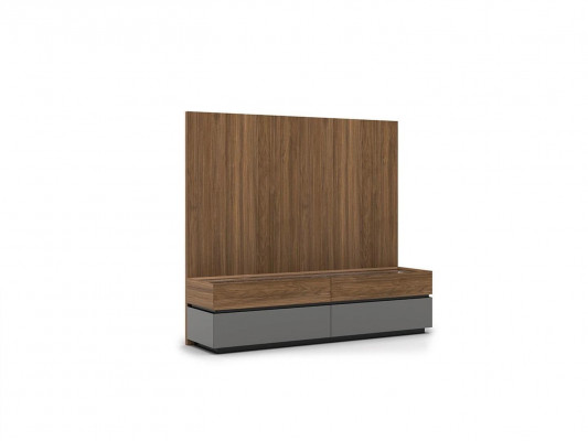 Luxe complete woonwand bruin meubel ontwerper set inrichting tv-standaard modern.