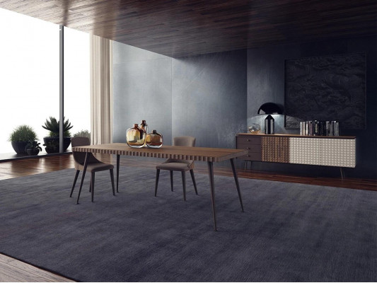 Volledige inrichting eettafel stoelen set design tafel eetkamer dressoir