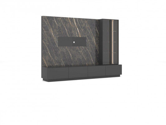 Designer wandmeubel 6-delig luxe houten meubels woonkamer meubels grijs modern