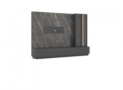 Designer wandmeubel 6-delig luxe houten meubels woonkamer meubels grijs modern
