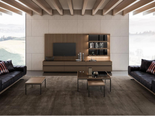 Houten meubels Woonkamer Luxe Wandmeubel Modern Design Inrichting Nieuw
