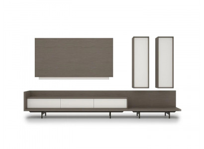 Woonwand TV-standaard TV-frame Inrichting 2x muurkast Design Modern Meubilair