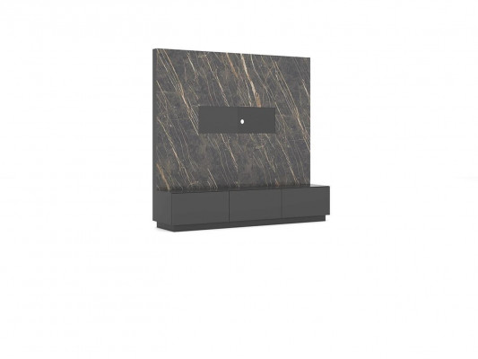 Moderne grijze luxe woonwand van houten meubels, designer woonkamermeubilair inrichting.