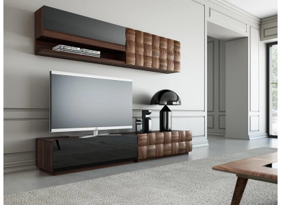 Woonkamer Compleet 4-delig tv-meubel woonwand houten meubels wandplank wandkast