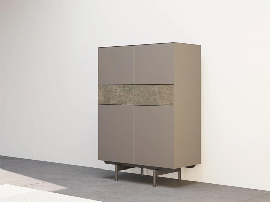 Ontwerper Eetkamer Eettafel Set Stoelen Metaal Textil Eethoek Kast