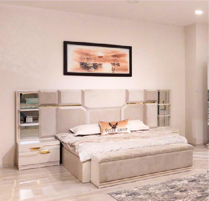 Stel luxe tweepersoonsbed met 2 nachtkastjes slaapkamer modern designer meubels