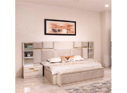 Stel luxe tweepersoonsbed met 2 nachtkastjes slaapkamer modern designer meubels