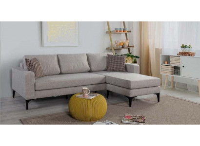 Woonkamerbank in L-vorm, moderne luxe hoekbank, gestoffeerd en nieuw.   - Bank in L-vorm voor de woonkamer, moderne luxe hoekbank, gestoffeerd en nieuw.