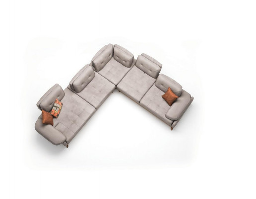 Beige woonkamer L-vorm bank designer luxe hoekbank moderne bank nieuw