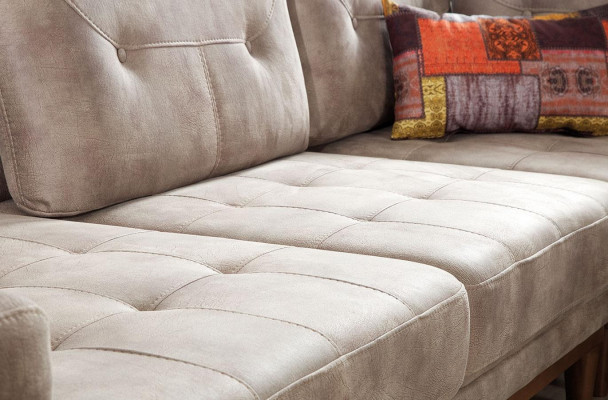 Beige woonkamer L-vorm bank designer luxe hoekbank moderne bank nieuw