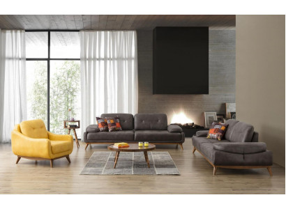Stijlvolle woonkamerontwerpset Driesitzer Moderne fauteuil 2-delig.
