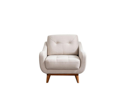 Witte eenpersoons woonkamer fauteuil comfortabele bekleding 1-zits