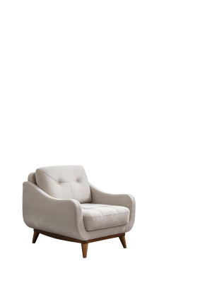 Witte eenpersoons woonkamer fauteuil comfortabele bekleding 1-zits