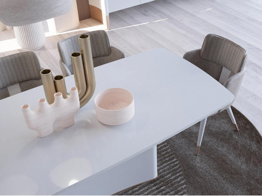 Ontwerp Eetkamer Compleet 7-delig Eettafel Modern Dressoir Houten Kast Nieuwe Vitrine