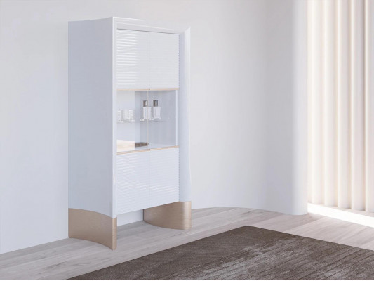 Ontwerp Eetkamer Compleet 7-delig Eettafel Modern Dressoir Houten Kast Nieuwe Vitrine