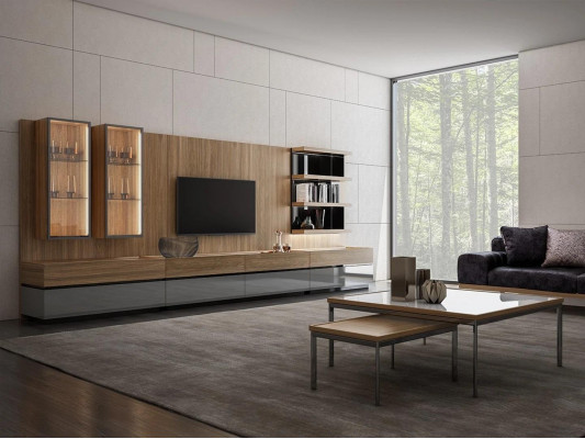 Modern Design Inrichting Woonkamerset TV-standaard Wandplanken Houten meubels Nieuw