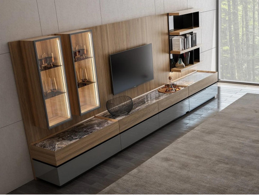 Modern Design Inrichting Woonkamerset TV-standaard Wandplanken Houten meubels Nieuw