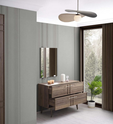 Ladenkast met spiegel Slaapkamer console Hout Bruin Set 2-delig Modern