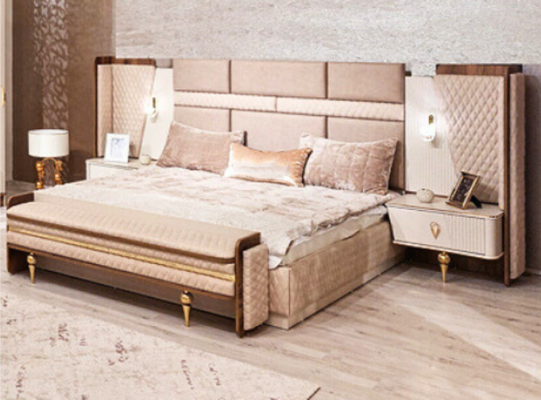 Slaapkamer set Luxe ontwerp Bed 2x nachtkastjes Modern inrichting