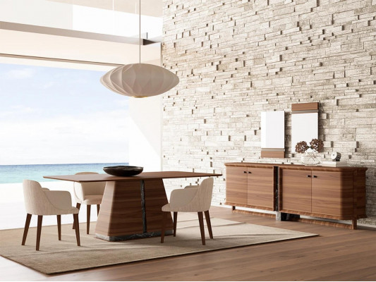 Moderne eetkamer eettafel 4x stoelen eetkamerset dressoir luxe meubels 2x spiegels
