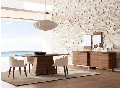 Moderne eetkamer eettafel 4x stoelen eetkamerset dressoir luxe meubels 2x spiegels