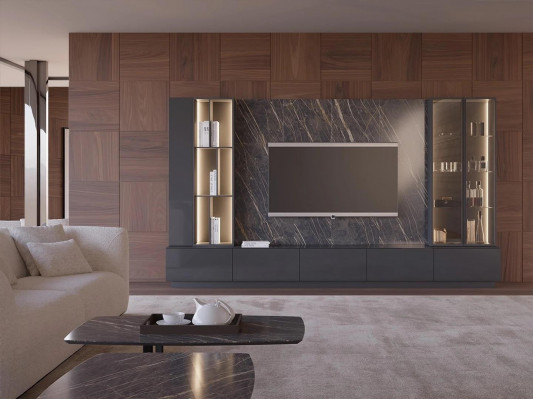 Woonkamerset Complete set van 6 delen Designer wandmeubel Houten meubels Luxe inrichting