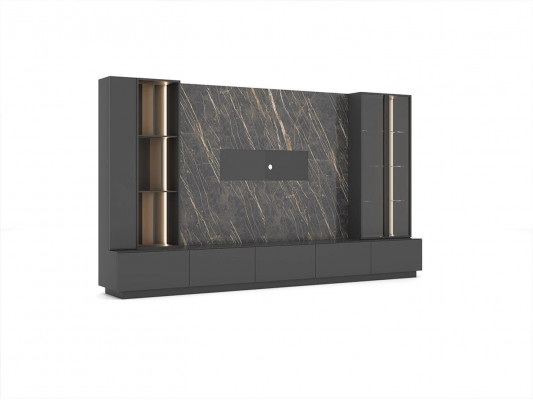 Woonkamerset Complete set van 6 delen Designer wandmeubel Houten meubels Luxe inrichting