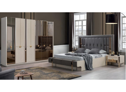 Ontwerp Compleet Meubilair Moderne Slaapkamer Bed 2x Nachtkastjes Kledingkast