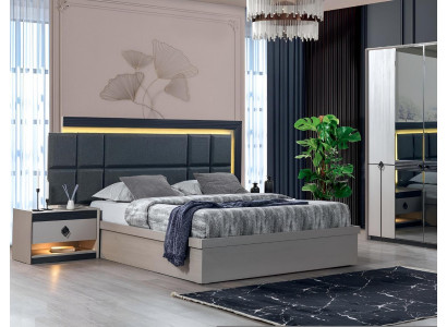 Slaapkamer set 3-delig Bed 2x Nachtkastjes Luxe Complete meubels Modern ontwerp