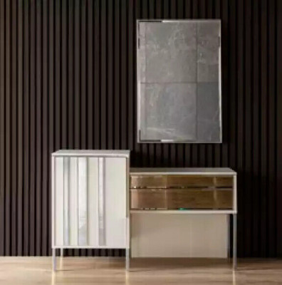 Bed 2x Nightstands 6 pieces. Bedrooms Wardrobe Design Modern Luxury