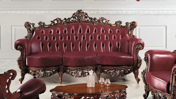 Chesterfield 3-zits bank van leer, luxueus design van Italiaanse meubels.
