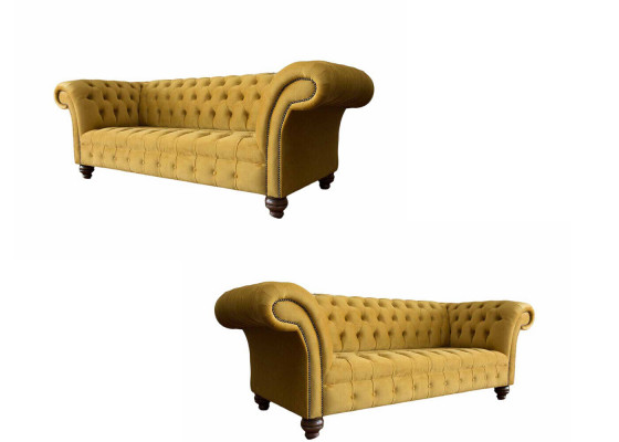 Luxe Chesterfield bankstel 2x 2 zits bankstel Textiel Moderne bankstellen Nieuwe set