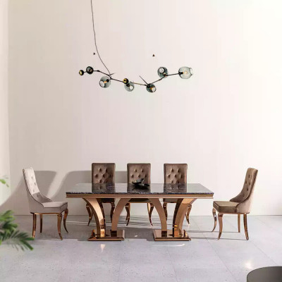 Luxe eettafel Moderne eetkamer Eettafels Tafels Ontwerp Metalen Tafel