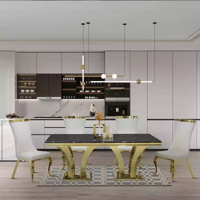 Luxe eettafel Moderne eetkamer Eettafels Tafels Ontwerp Metalen Tafel