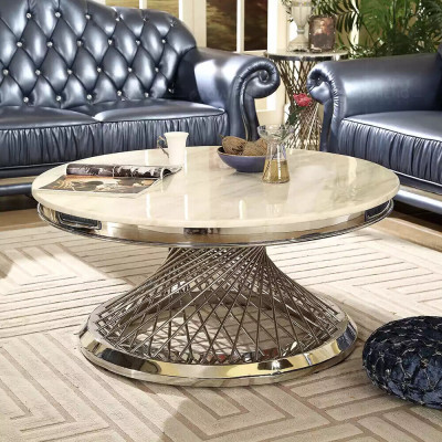 Salontafel Design Woonkamer Luxe Roestvrij Stalen Ronde Bijzettafels Meubels