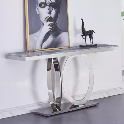 Ontwerper luxe console tafel consoles tafels roestvrij staal met glasontwerp