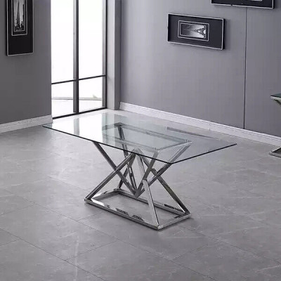 Glastafelzuilen Zilveren tafels Glastafels Tafel Luxe meubels 180x90