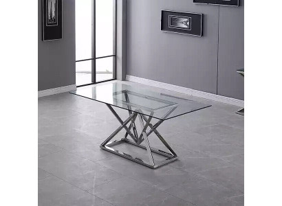 Glastafelzuilen Zilveren tafels Glastafels Tafel Luxe meubels 180x90