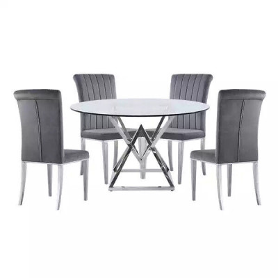 Glastafelzuilen Zilveren tafels Glastafels Tafel Luxe meubels 180x90