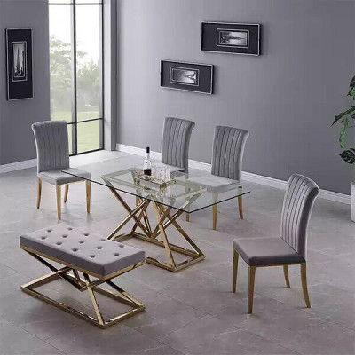 Glastafelzuilen Zilveren tafels Glastafels Tafel Luxe meubels 180x90
