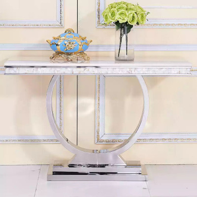 Zilveren dressoir consoletafel luxe tafel zilver chroom 120x40cm
